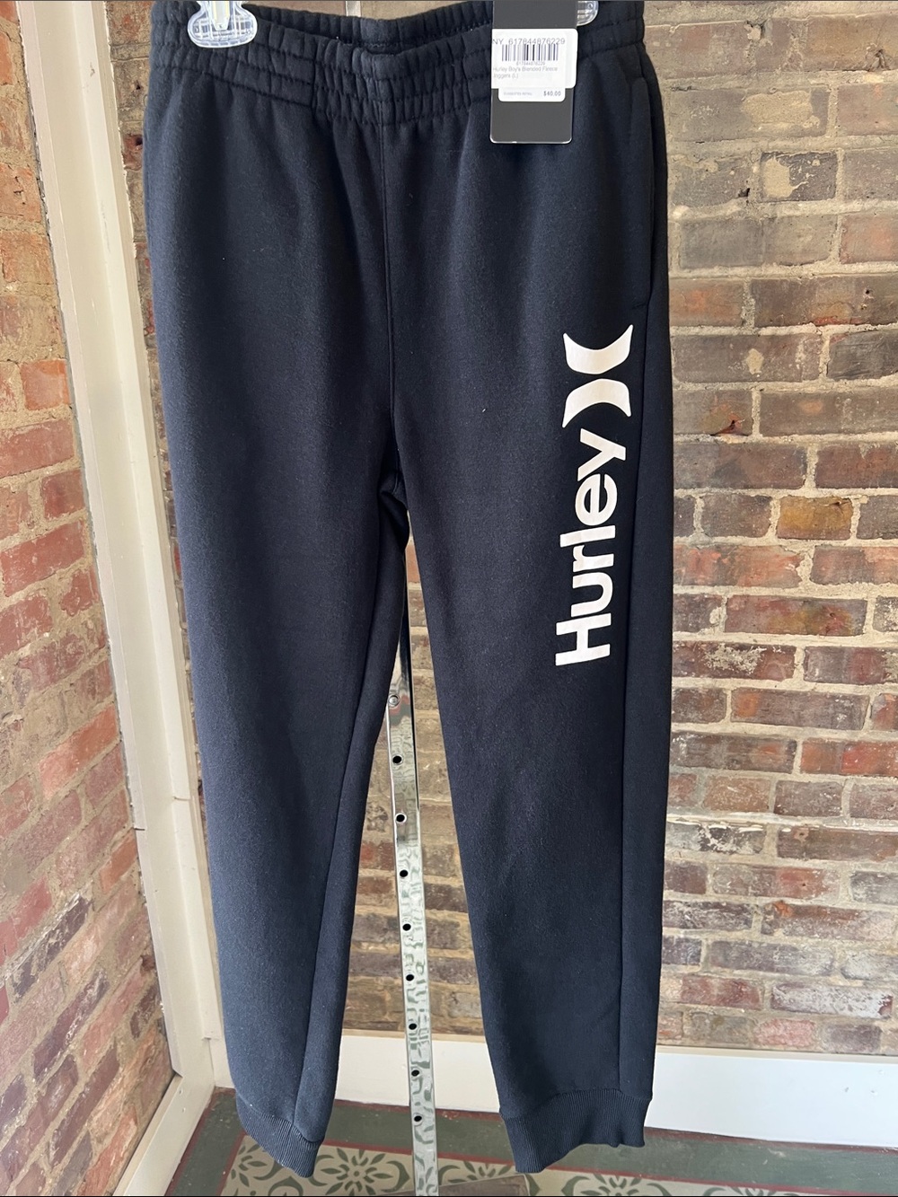 Hurley Black Jogger Sweatpants with White Logo